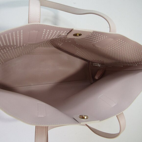 Vince CamutoLight Pink Floral Roses Cut Outs Tote Bag Large Shoulder/Handbags - Picture 4 of 7